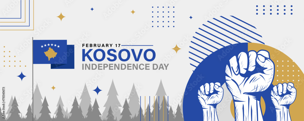 Vector illustration of Kosovo independence day celebrated every year on