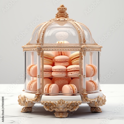 Opulent Art Deco glass jar with macarons