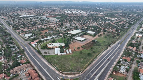 Residential houses aerial view in Gaborone, Botswana, Africa