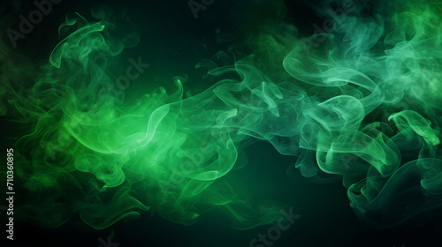 Green background with smoke motif, Generate AI.