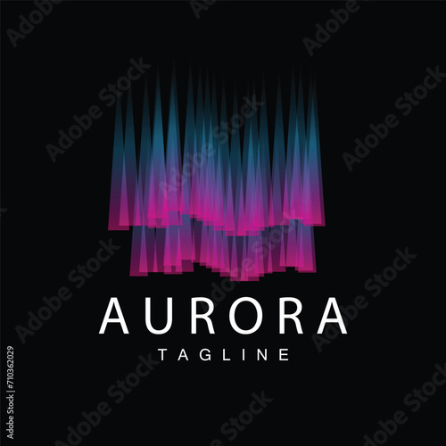 Aurora Logo, Sky Nature Landscape Design, Symbol Vector Illustration Template