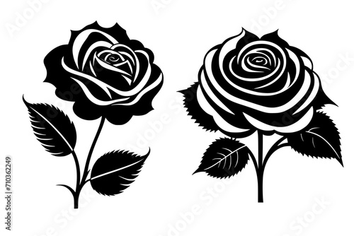 Rose Vector illustration silhouette image icon