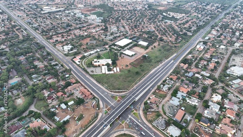 Residential houses aerial view in Gaborone, Botswana, Africa