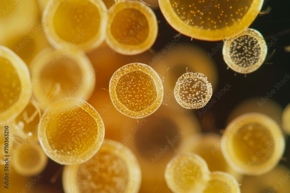 Time-lapse of yeast cells dividing under a microscope Stock Photo ...