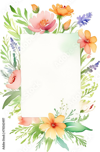 watercolor drawing banner with place for text pink flowers white background