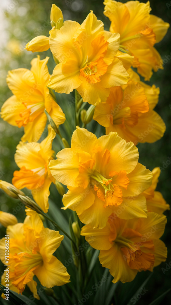 large beautiful light yellow gladiolus flower on a summer large beautiful light yellow gladiolus flower on a summer