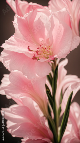 large beautiful light pink gladiolus flower