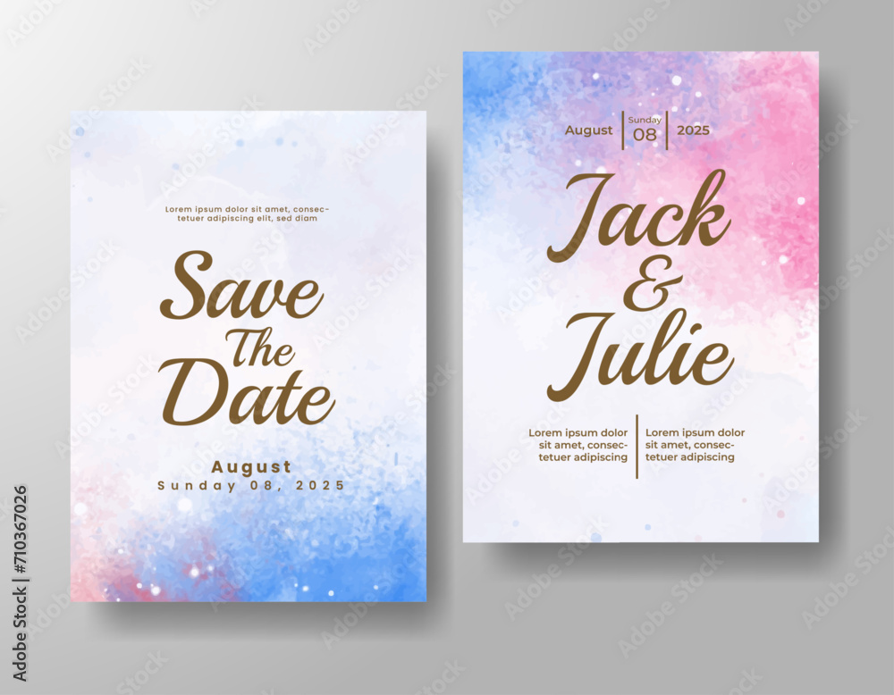 Wedding invitation with abstract watercolor background Wedding invitation with abstract watercolor background