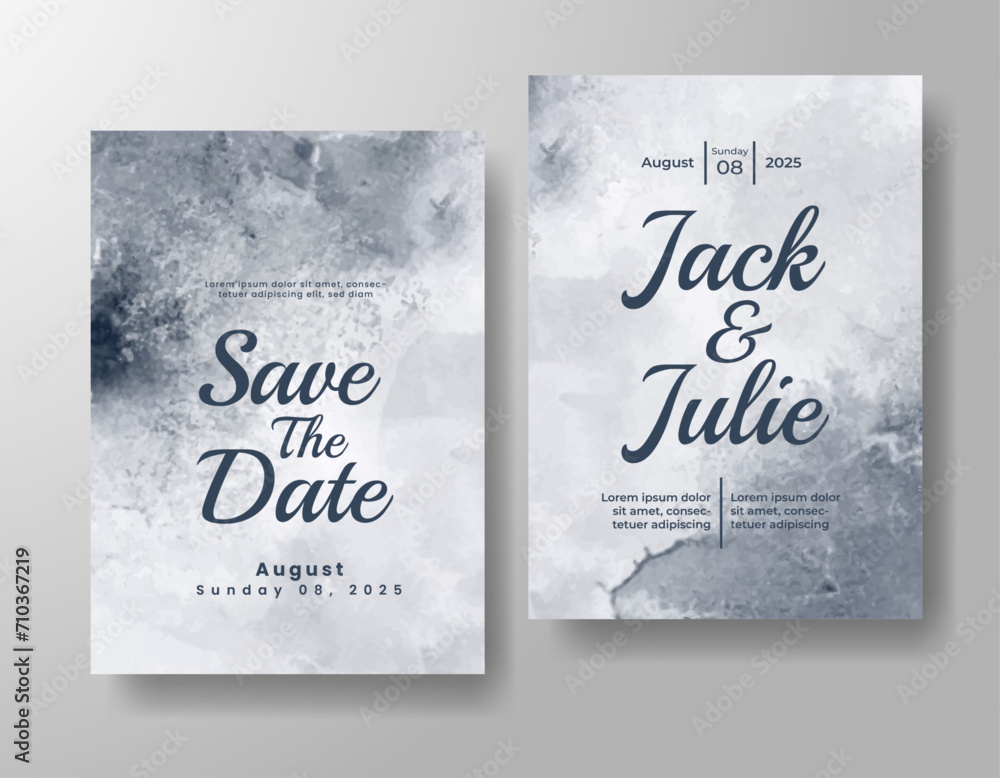 Wedding invitation with abstract watercolor background Wedding invitation with abstract watercolor background