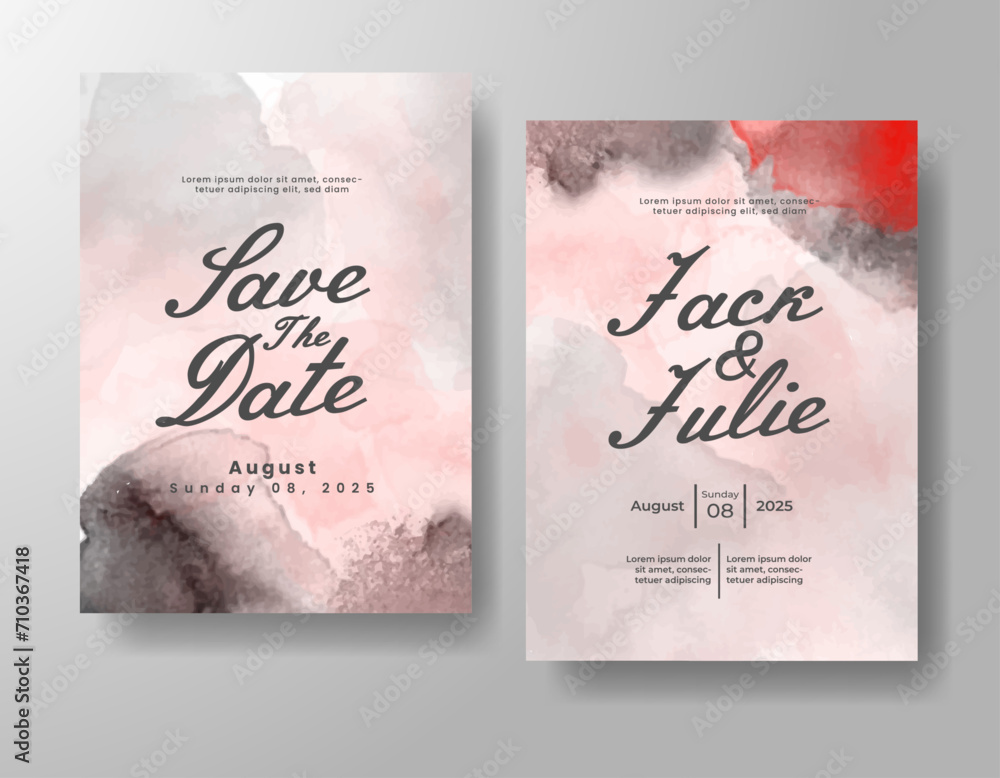 Wedding invitation with abstract watercolor background Wedding invitation with abstract watercolor background