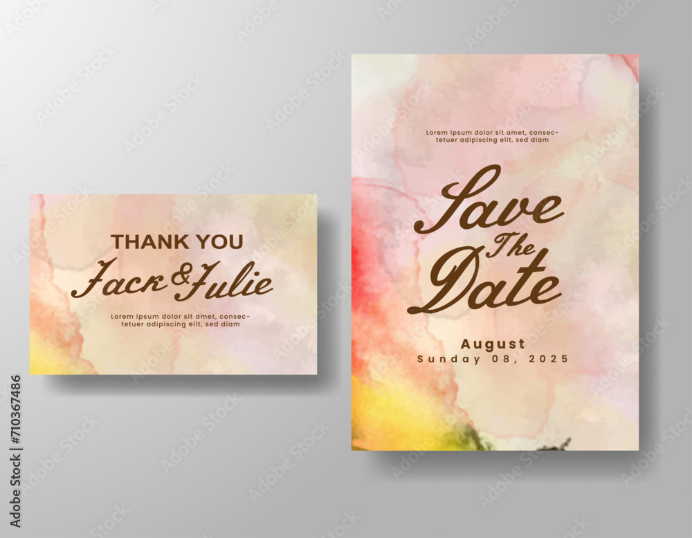 Wedding invitation with abstract watercolor background Wedding invitation with abstract watercolor background