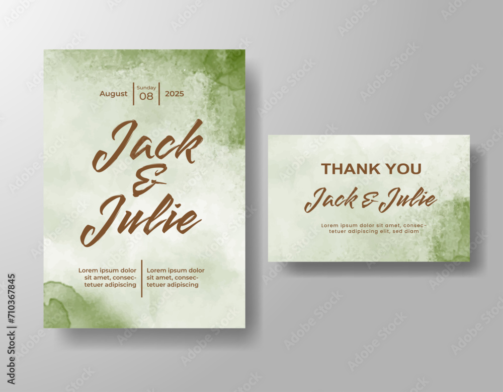 Wedding invitation with abstract watercolor background Wedding invitation with abstract watercolor background