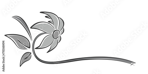 The symbol of a stylized garden flower.