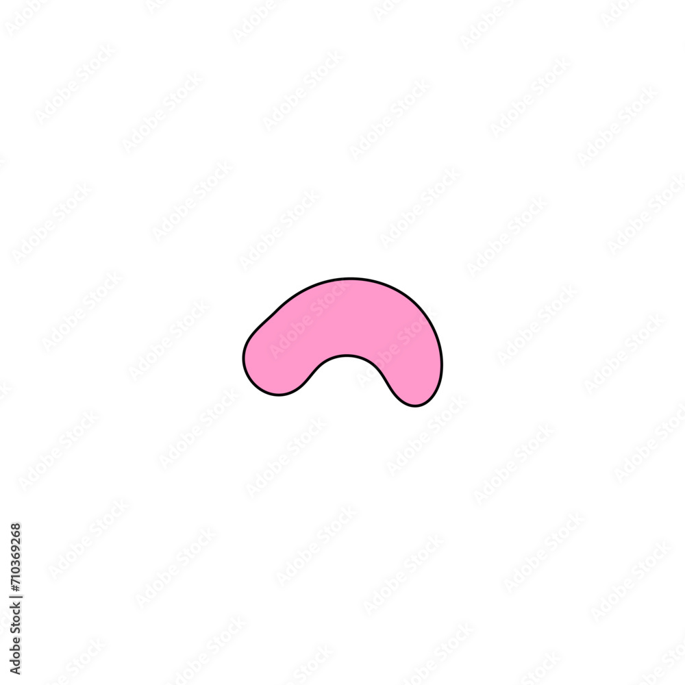 set of pink color blobs with outline abstract set of pink color blobs with outline abstract