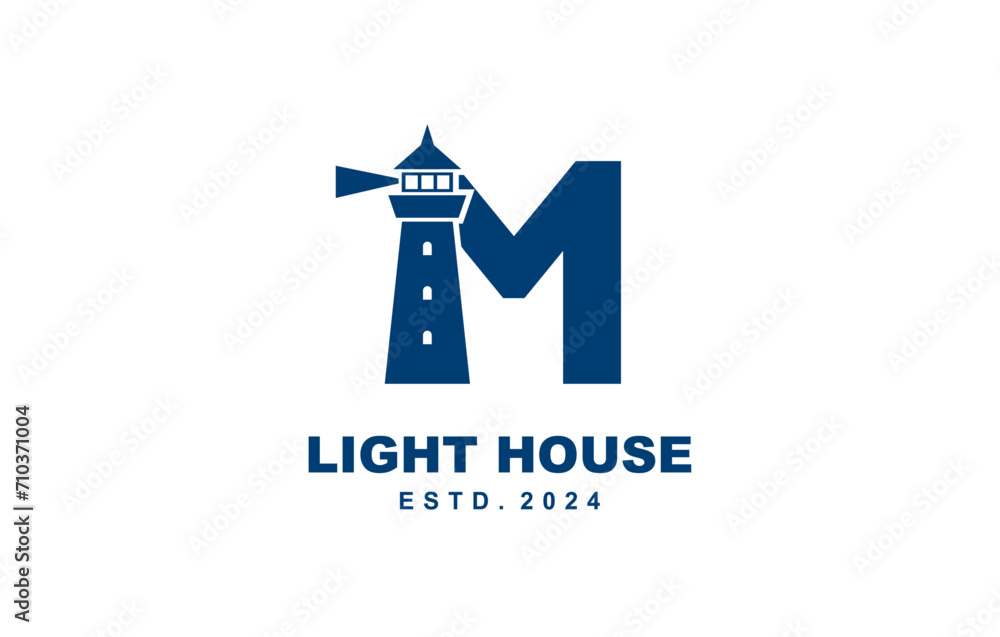 M Letter light house logo template for symbol of business identity M Letter light house logo template for symbol of business identity