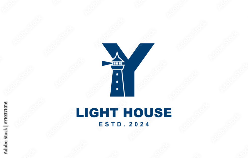 Y Letter light house logo template for symbol of business identity Y Letter light house logo template for symbol of business identity