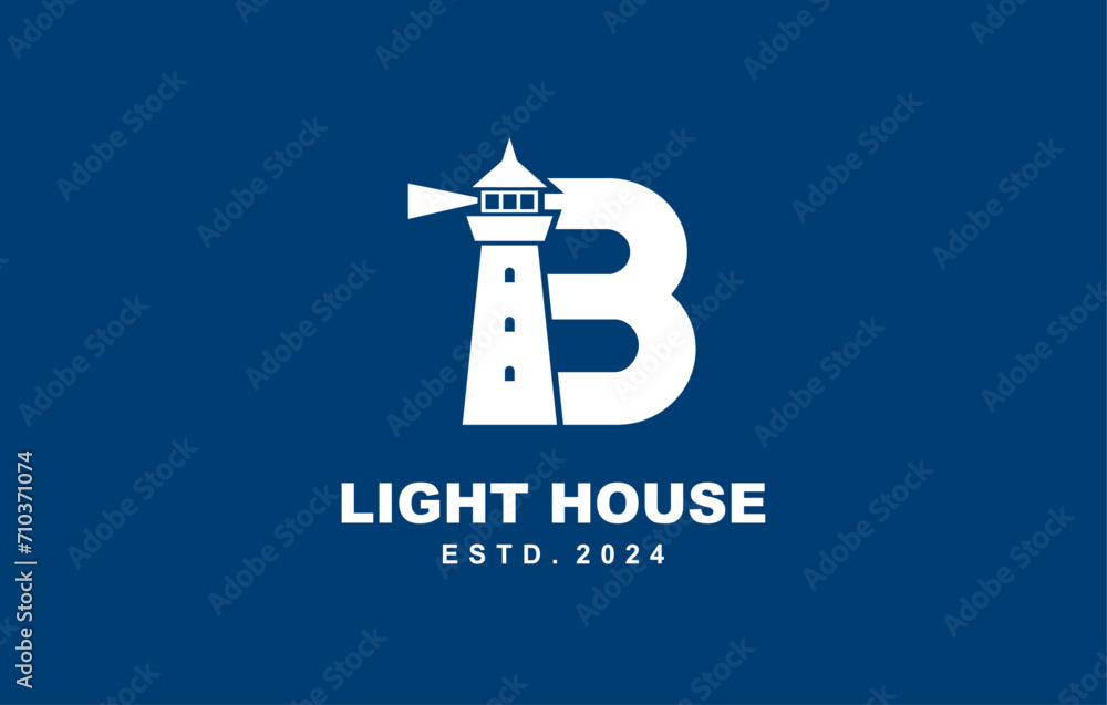 B Letter light house logo template for symbol of business identity B Letter light house logo template for symbol of business identity