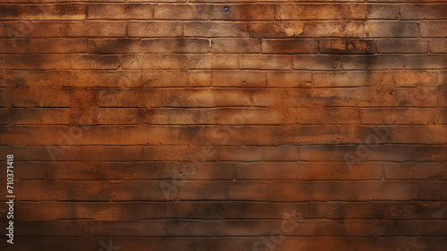 brick wall surface of copper metallic brown color photo