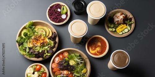 Healthy Takeaway Food And Drinks In Disposable