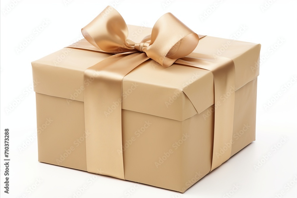 Elegant gift box with decorative ribbon - white background, perfect for gifting and celebrations Elegant gift box with decorative ribbon - white background, perfect for gifting and celebrations