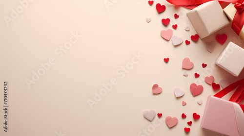 Valentine's Day, love and romance background, background with heart shapes © jiejie