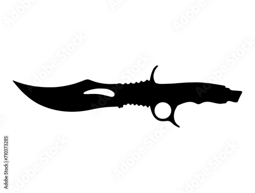 Knife silhouette vector art white background