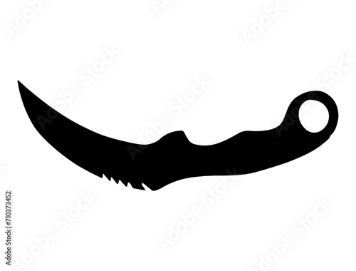 Knife silhouette vector art white background