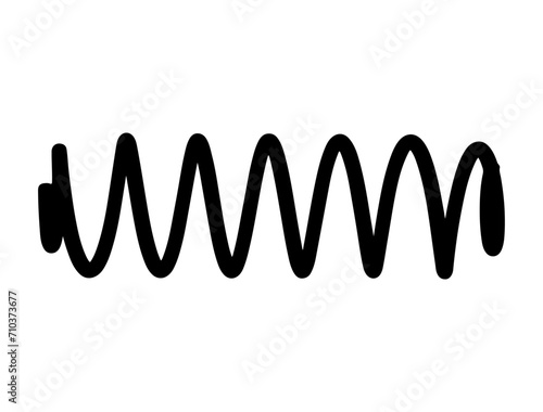 Metal Spring silhouette vector art white background