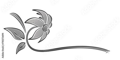 The symbol of a stylized garden flower.