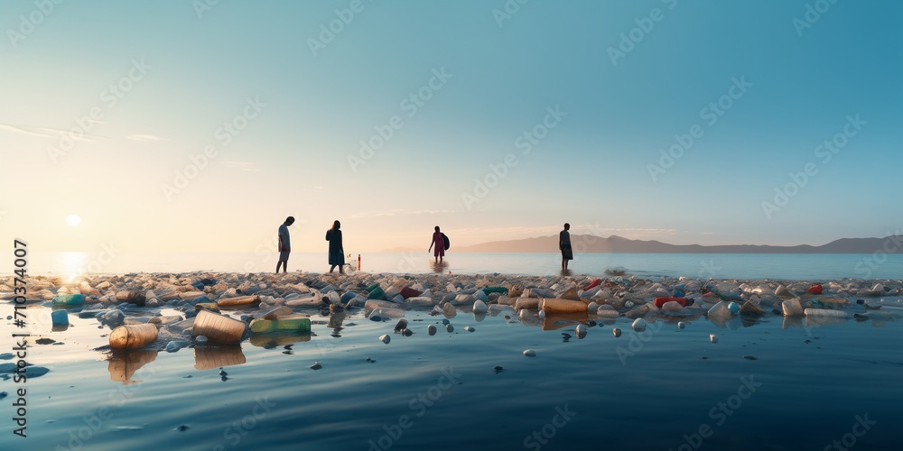 Obraz premium People who care about nature collect Plastic Waste