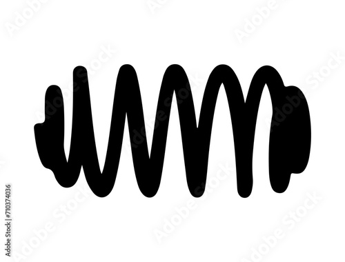 Metal Spring silhouette vector art white background