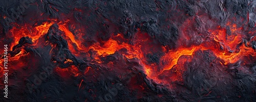 Inferno unleashed. Captivating image of active volcano eruption featuring fiery lava flow intense flames and stunning display of nature power