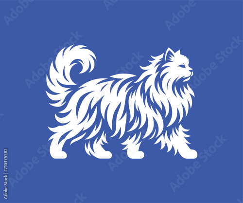 Long hair cat vector
