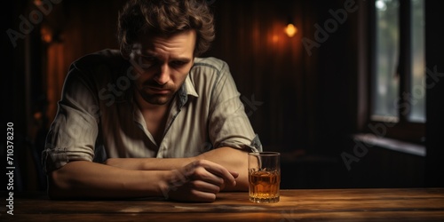man drink alcohol at the pub