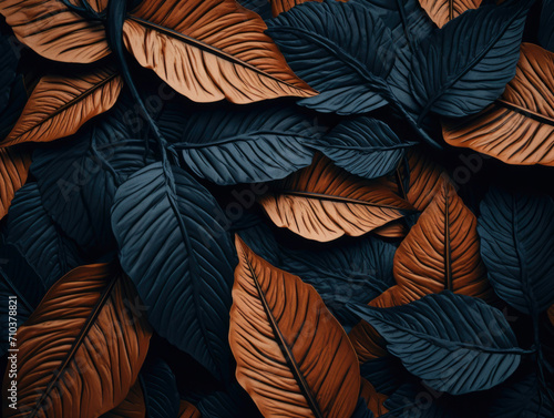 Black and orange autumn leaves background