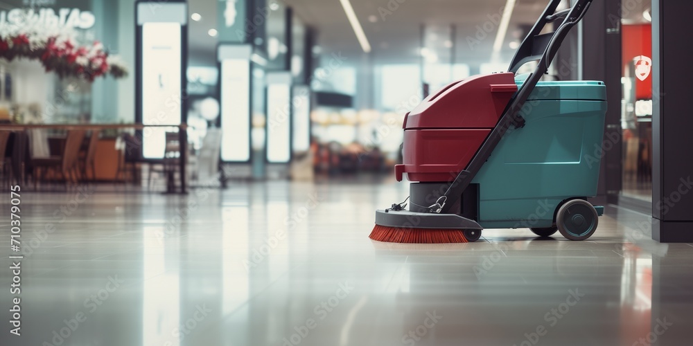 Shopping mall Cleaning Equipment close up Shopping mall Cleaning Equipment close up