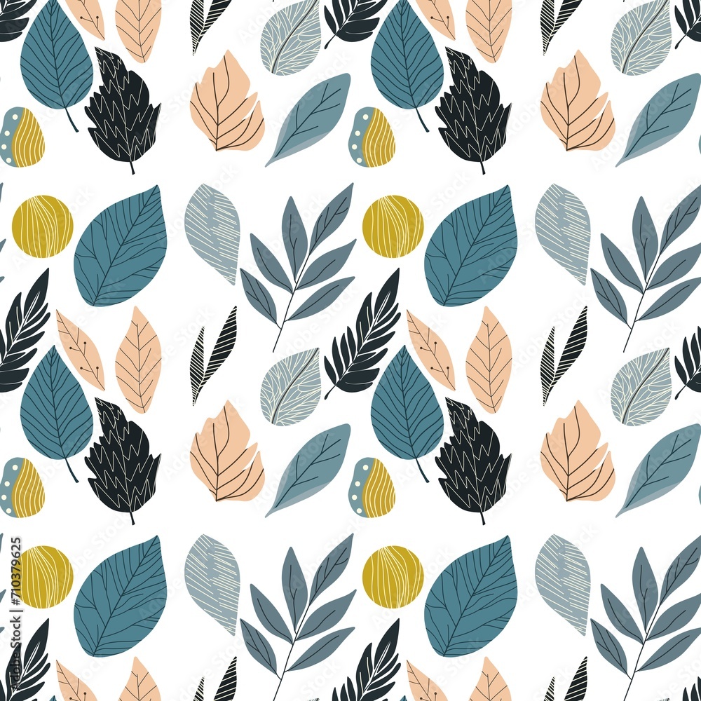 Obraz premium seamless pattern with abstract leaves. 