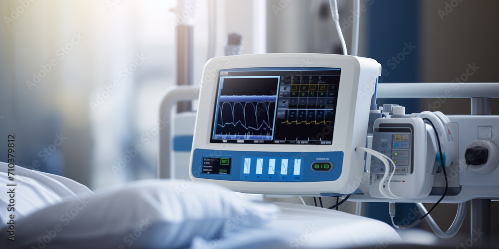 Monitor displaying the vital activity of a patient in a hospital Monitor displaying the vital activity of a patient in a hospital