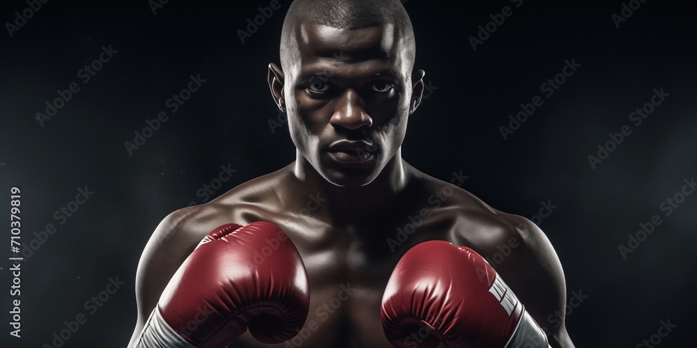 Portrait of a boxer in the ring