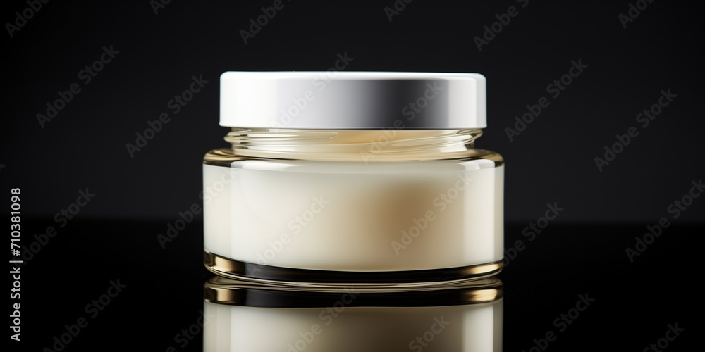 close-up of a beautiful jar with face cream close-up of a beautiful jar with face cream