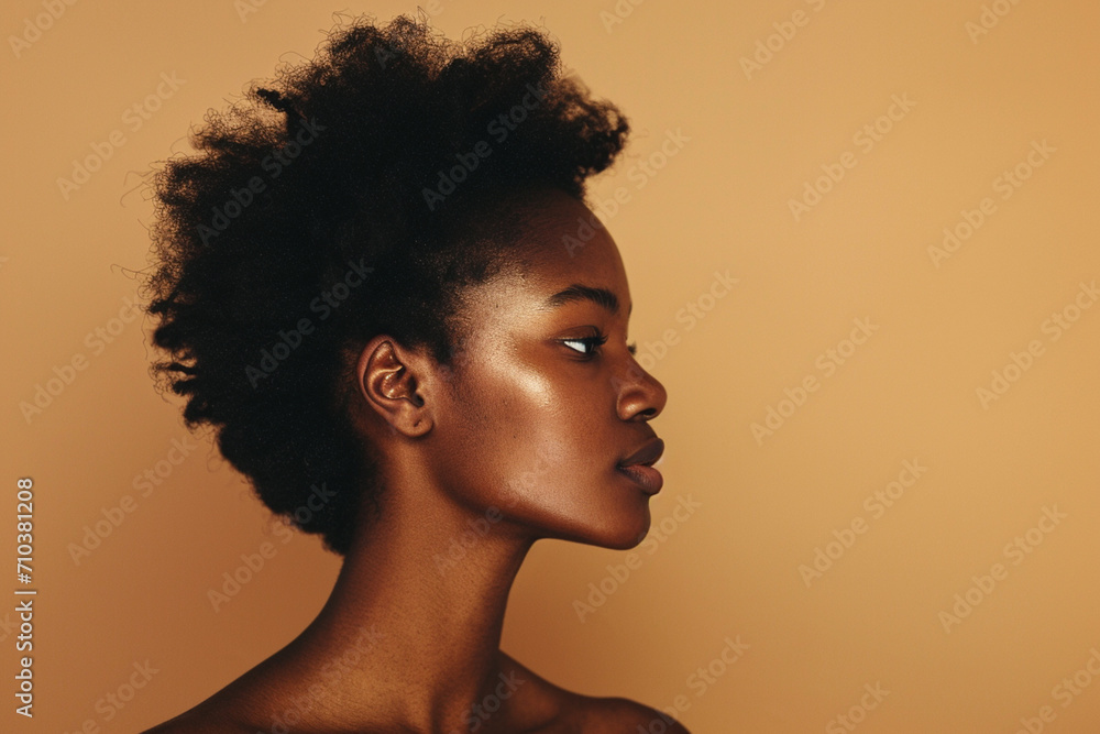 african female model turn sideways