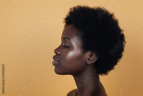 african female model turn sideways