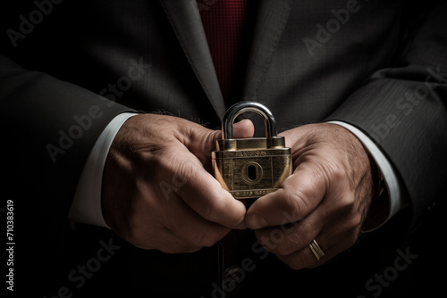 a man holding a key lock