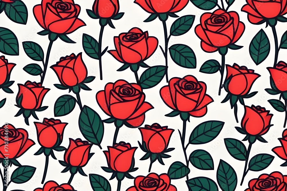 Red roses pattern ai generation Red roses pattern ai generation