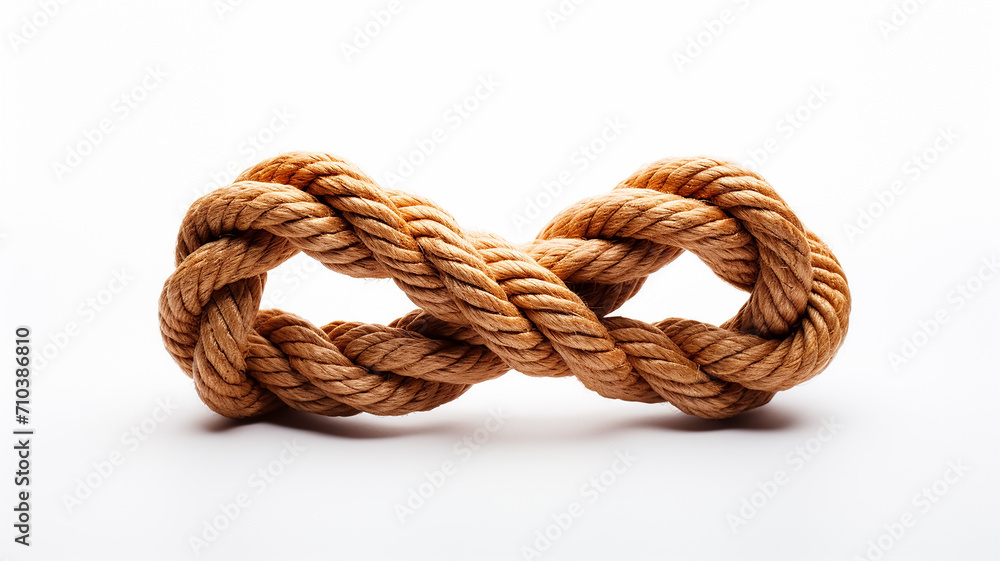 gordian knot on a white background, the concept of a complex confusing situation gordian knot on a white background, the concept of a complex confusing situation
