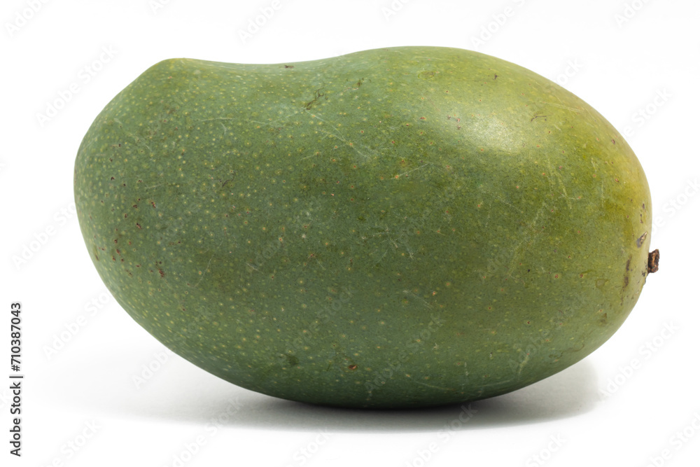 Fresh organic green mango delicious fruit side view isolated on white background clipping path Fresh organic green mango delicious fruit side view isolated on white background clipping path