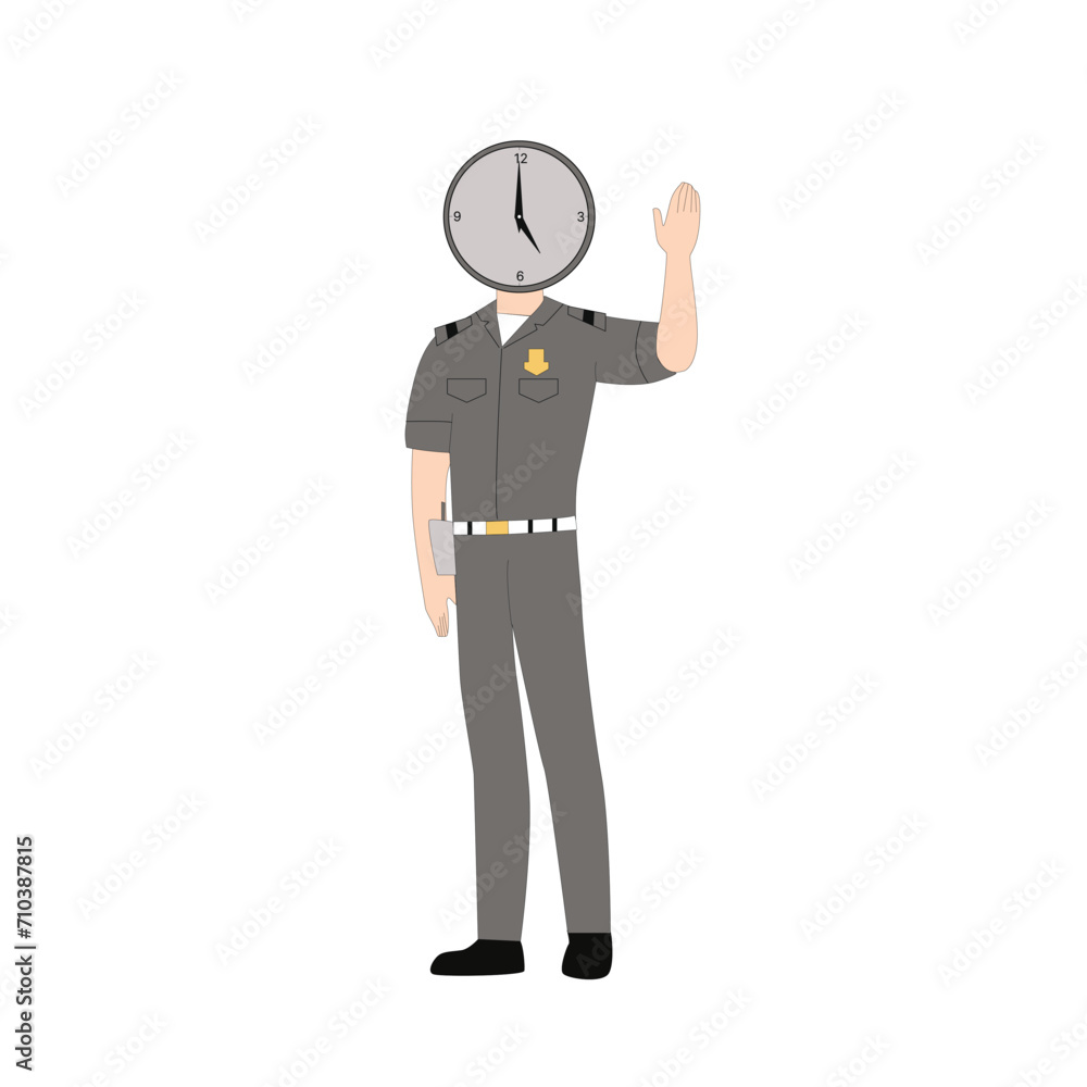 Police man guards poses set vector illustration Cartoon of young people in police uniforms working in safety patrol Police man guards poses set vector illustration Cartoon of young people in police uniforms working in safety patrol