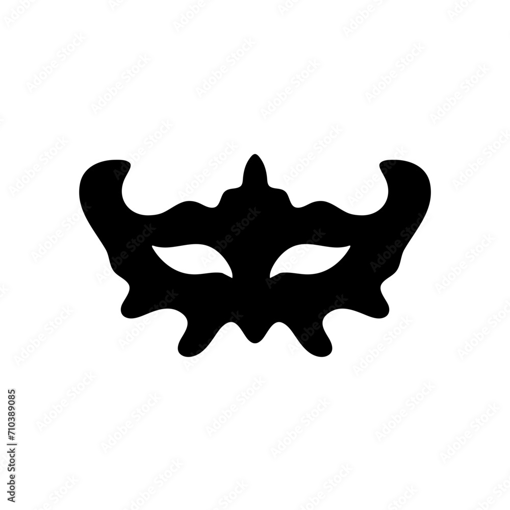 Silhouette of a masked superhero carnival villain Silhouette of a masked superhero carnival villain