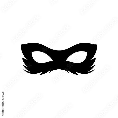 Silhouette of a masked superhero carnival villain