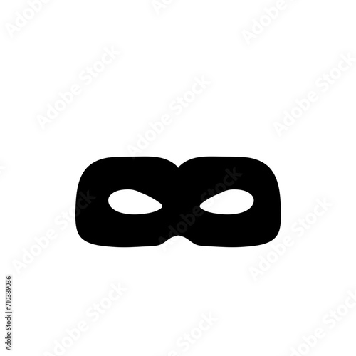 Silhouette of a masked superhero carnival villain